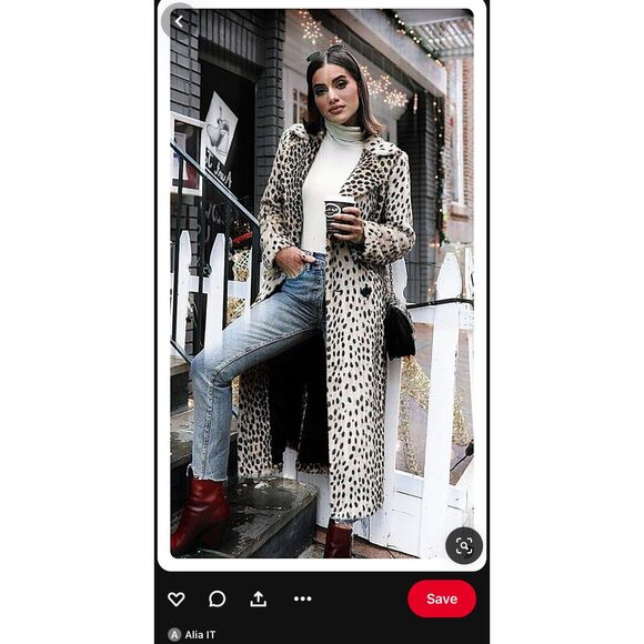 NWT SEA NY white leopard double breasted trench coat Size L - Picture 14 of 14